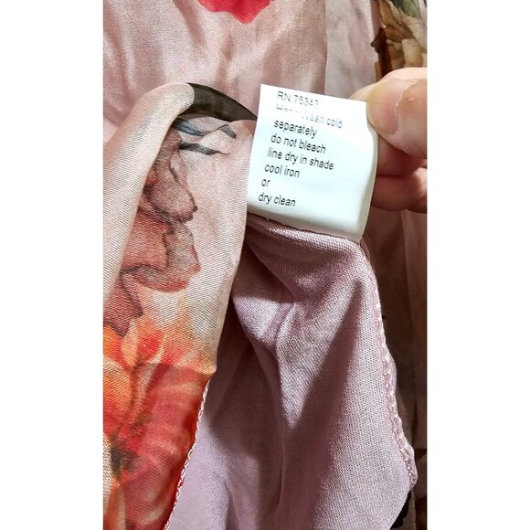 Floral Elena Baldi Poncho Top With Inner Lining Made In Italy Lightweight & Eleg - Picture 7 of 11